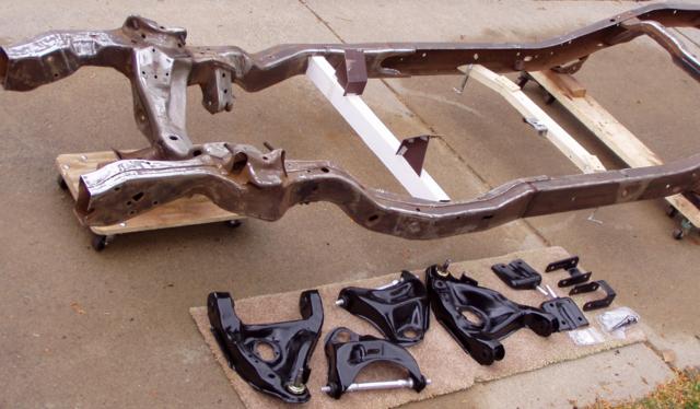 Trimmed frame and cardboard engine mounts