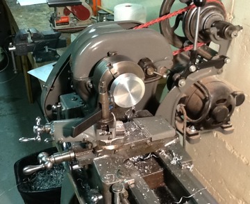 Radiator cap in lathe